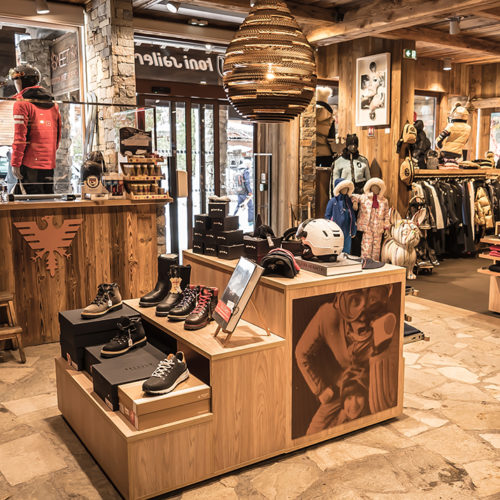 Interior of the Sweetski shop in Val d'Isère